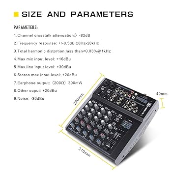 アンプ XTUGA MX8 8 Channel 3 Band EQ Amazon.com: Professional Audio Mixer XTUGA MX8 8 Channels 3